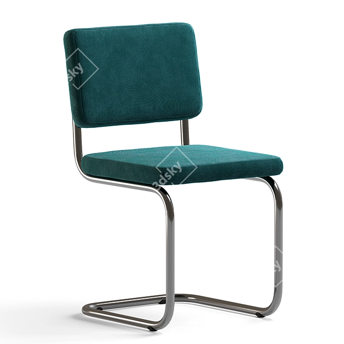 Retro Velvet Metal Chair Set 3D model image 5