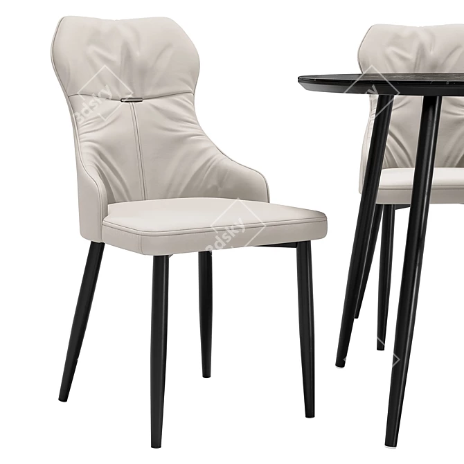 Trendy Neli Dining Chair and Clovis Table 3D model image 3