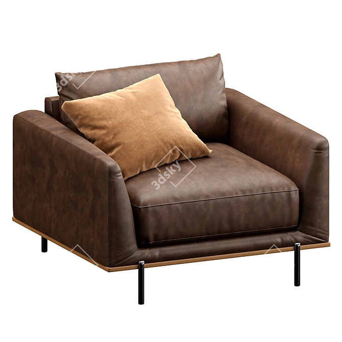 Modern Designer Shannon Armchair 3D model image 5