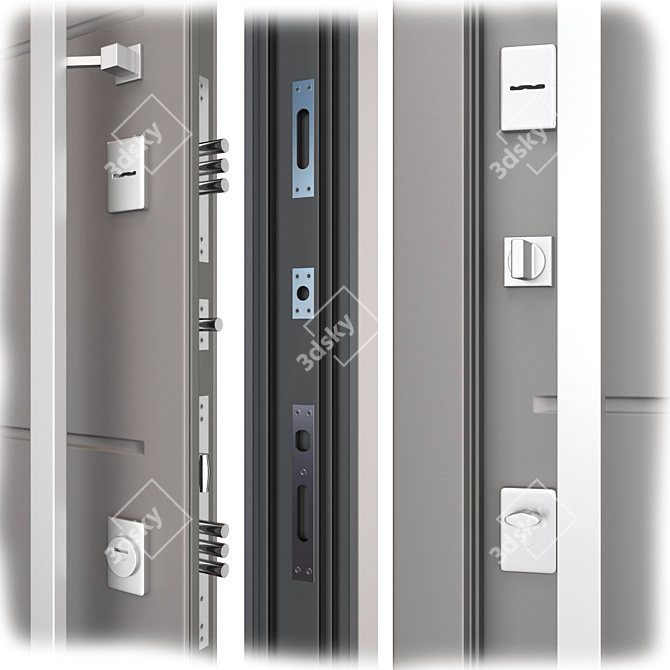 Creo_311 Aluminum Entry Door 3D model image 2