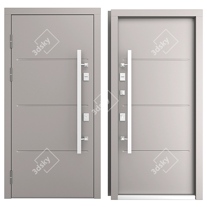 Creo_311 Aluminum Entry Door 3D model image 3