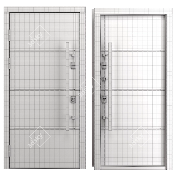 Creo_311 Aluminum Entry Door 3D model image 4