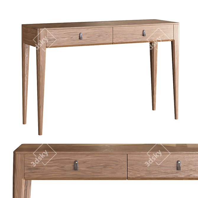 Modern Console Table with Leather Handles 3D model image 1