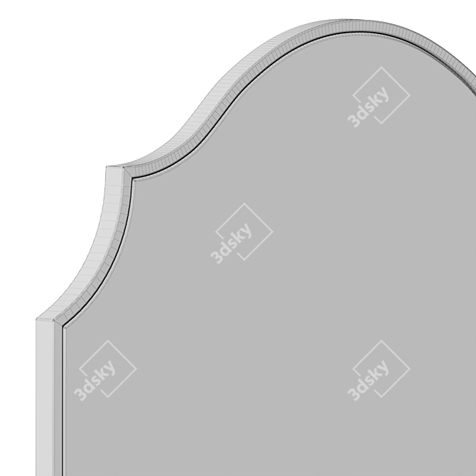 Glamorous Oval Wall Mirror Gold 3D model image 5