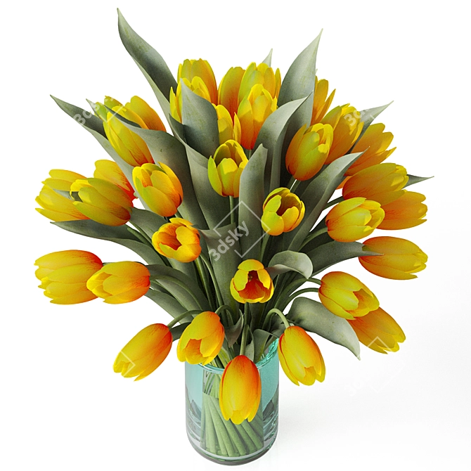 Elegant Floral Bouquet Model 3D model image 3