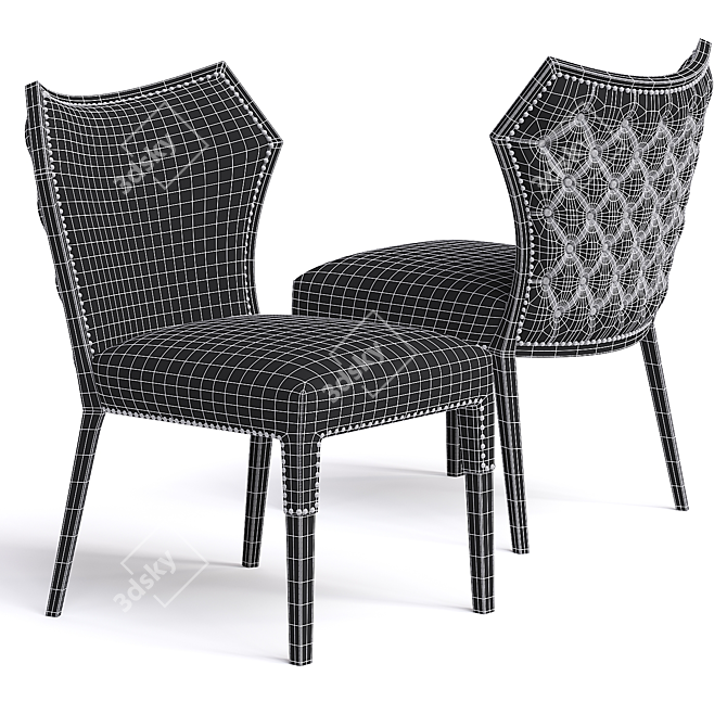 Modern Miami Dining Chair 3D Model 3D model image 2