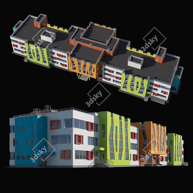 Preschool for 280 Children 3D model image 1