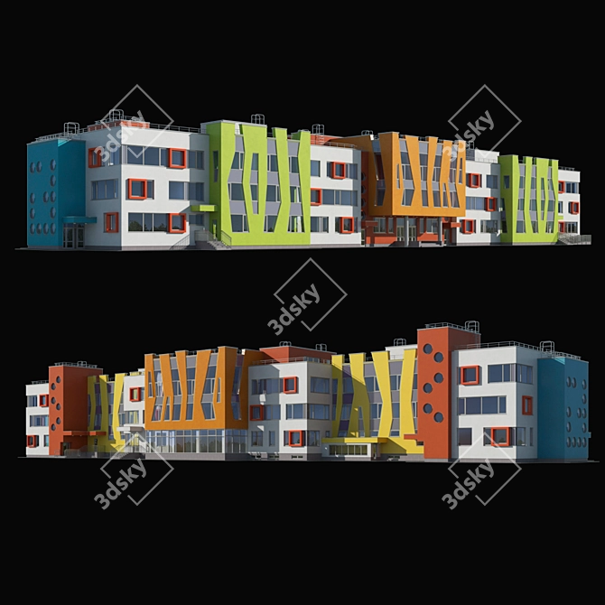 Preschool for 280 Children 3D model image 4