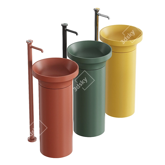 Gessi Origini Freestanding Washbasin Set 3D model image 4