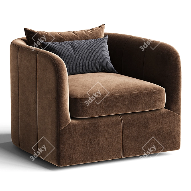 Modern Swivel Chair with Corona 3D model image 2