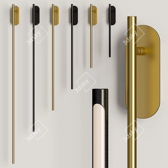 Design Brass Wall Lamp Fixture 3D model image 2