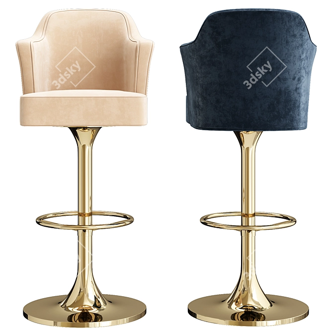 Elegant Millimeter Bar Chair Beth 3D model image 1