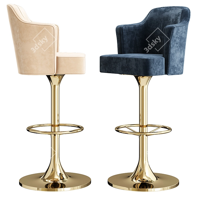 Elegant Millimeter Bar Chair Beth 3D model image 2