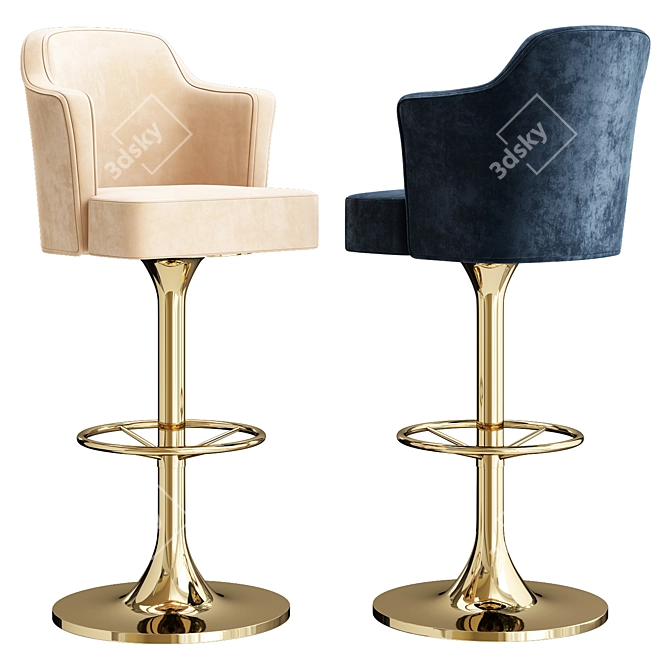Elegant Millimeter Bar Chair Beth 3D model image 3