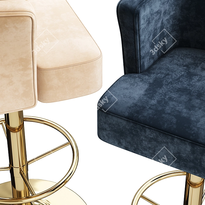 Elegant Millimeter Bar Chair Beth 3D model image 4