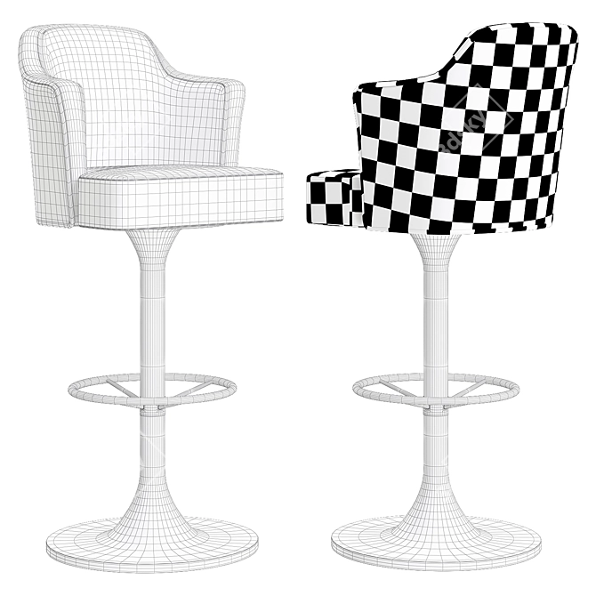 Elegant Millimeter Bar Chair Beth 3D model image 5