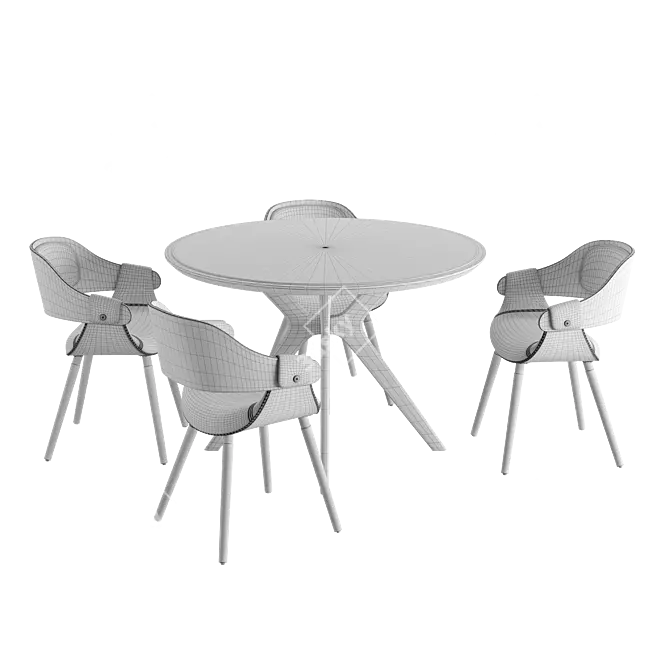 Tango Marble Dining Set Jody 3D model image 7