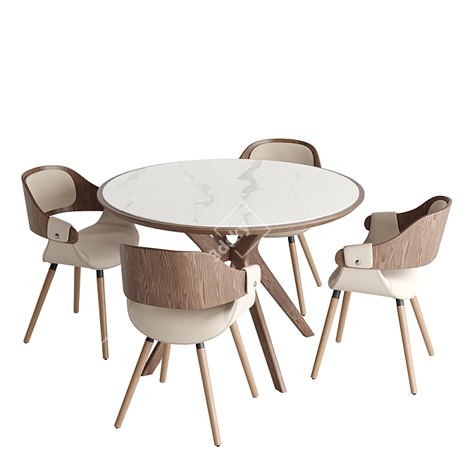 Tango Marble Dining Set Jody 3D model image 8