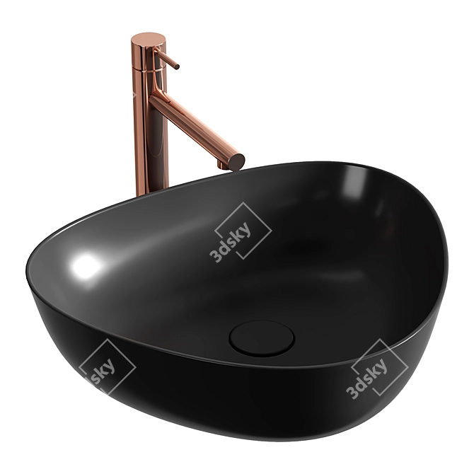 VitrA Plural Matt Black Basin 3D model image 1