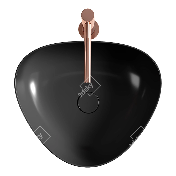 VitrA Plural Matt Black Basin 3D model image 2