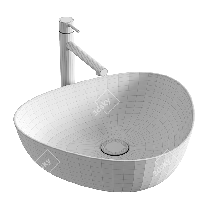 VitrA Plural Matt Black Basin 3D model image 3