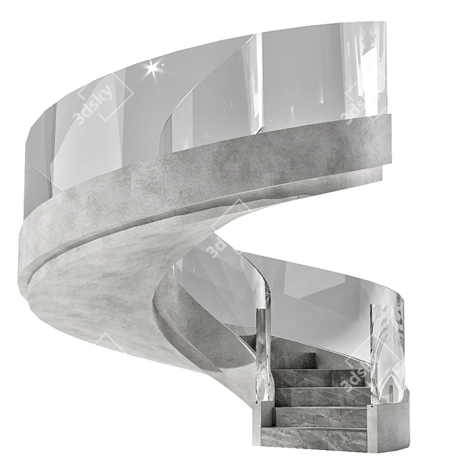 Sleek Spiral Staircase Model 3D model image 1