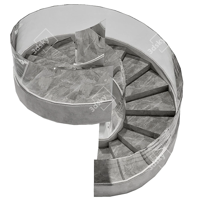 Sleek Spiral Staircase Model 3D model image 3