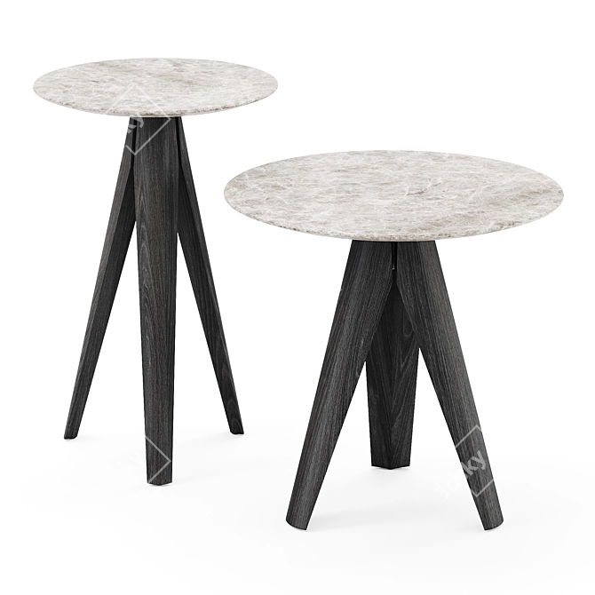 Luna Modern Side Table Set 3D model image 1