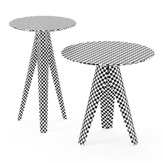 Luna Modern Side Table Set 3D model image 3