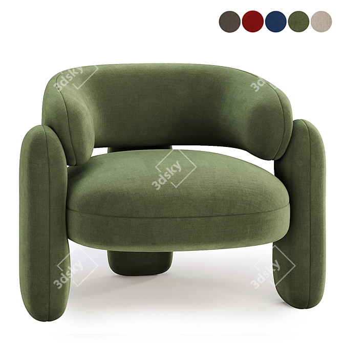 Elegant Embrace Armchair Collection 3D model image 2