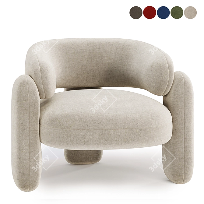 Elegant Embrace Armchair Collection 3D model image 3