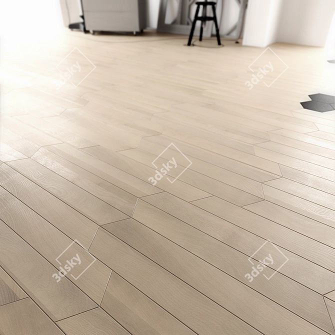 Designer Floor Tiles, 60° Angle 3D model image 3