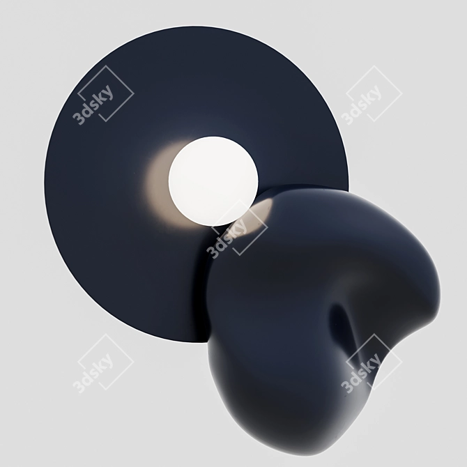 Italian Ceramic Moustache Wall Lamp 3D model image 3
