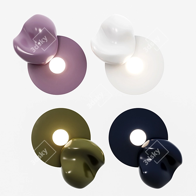 Italian Ceramic Moustache Wall Lamp 3D model image 5
