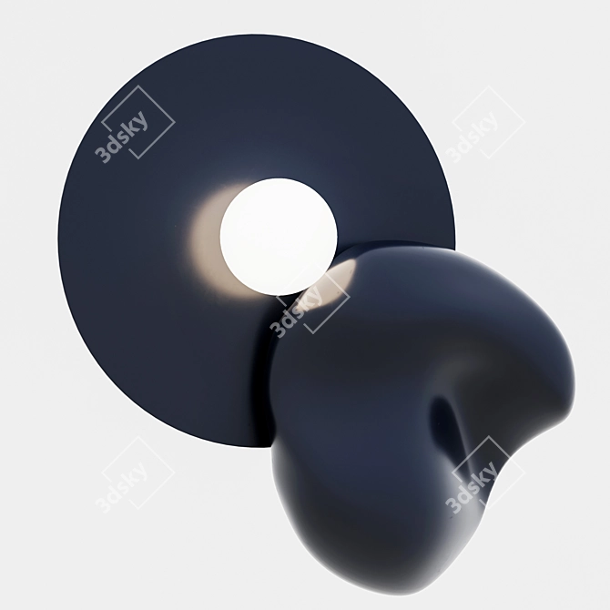 Italian Ceramic Moustache Wall Lamp 3D model image 7
