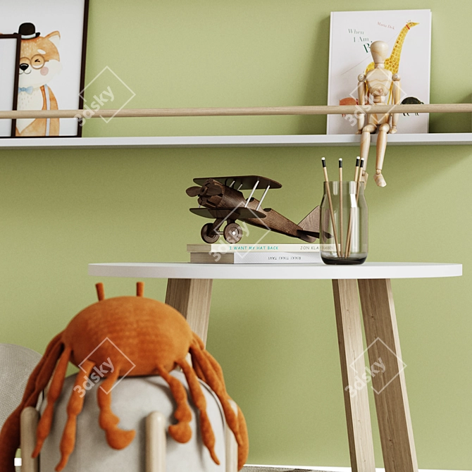Kids Decor and Furniture Set 3D model image 3