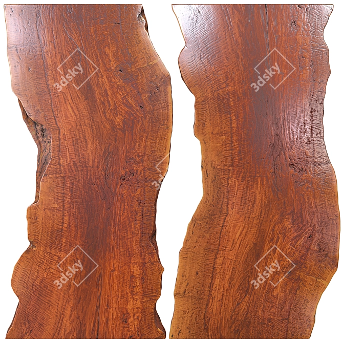 Natural Wood Slab Table 3D model image 4