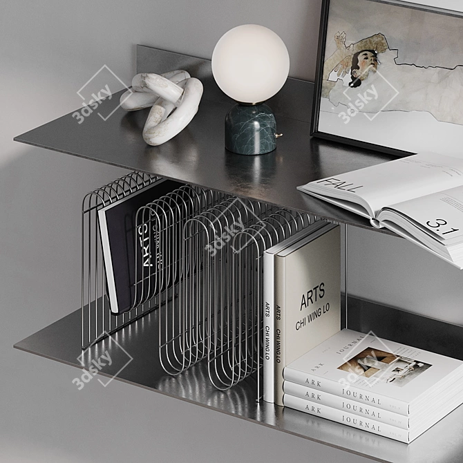 Modern Decor Set with Sculpture 3D model image 4