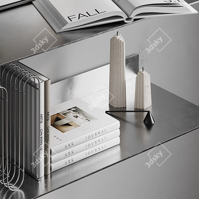Modern Decor Set with Sculpture 3D model image 9