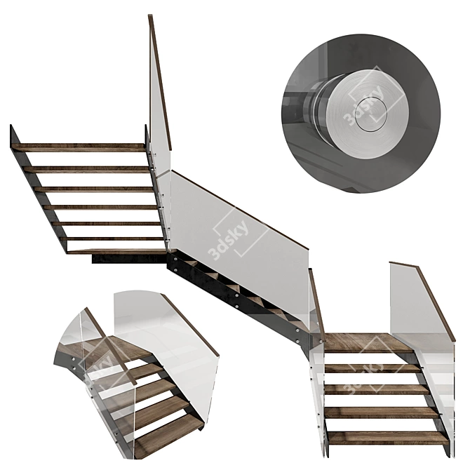 Contemporary Staircase Design Model 3D model image 5