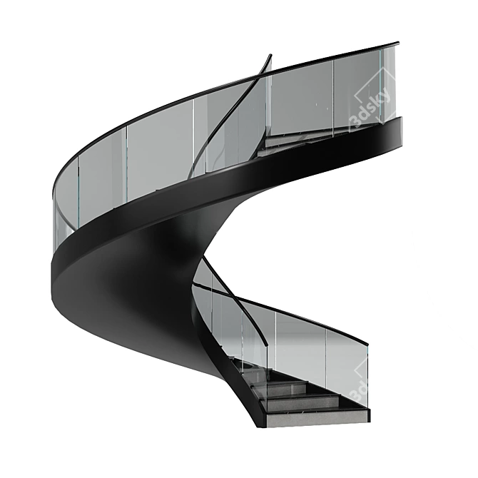 Sleek Staircase 3D Model 3D model image 2