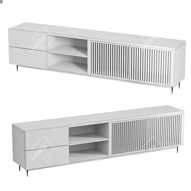 Retro Chic Media Console 3D model image 2