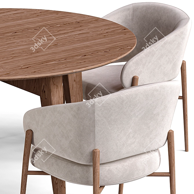 Modern Linda Chair Abrey Table 3D model image 6