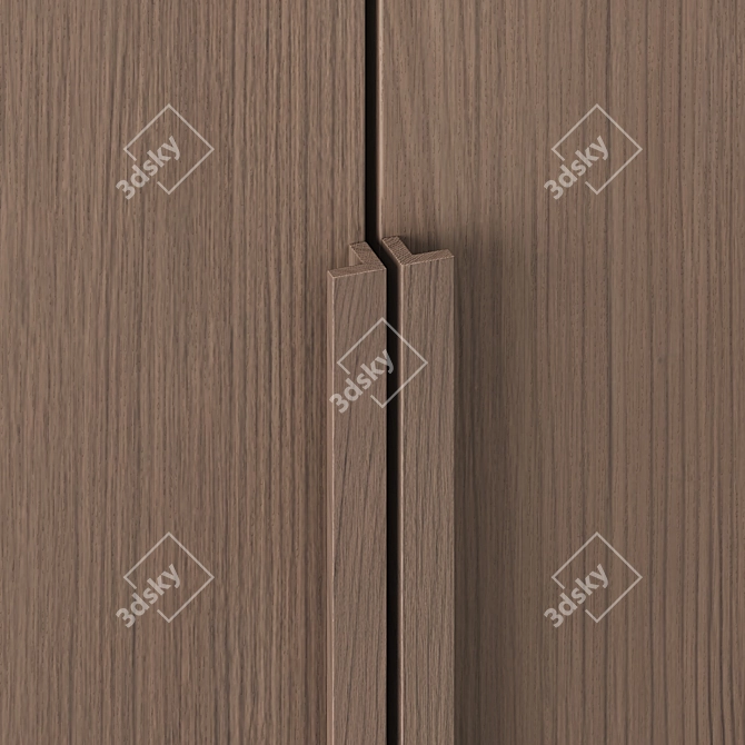 Minimalist Oak Modular Cabinet 3D model image 4