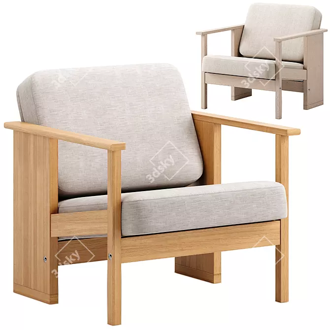 Modern Block Lounge Chair - Refine 3D model image 2