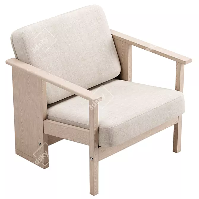 Modern Block Lounge Chair - Refine 3D model image 3