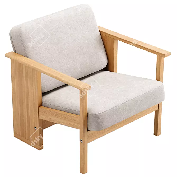 Modern Block Lounge Chair - Refine 3D model image 4