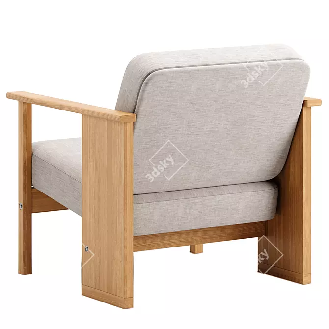 Modern Block Lounge Chair - Refine 3D model image 5