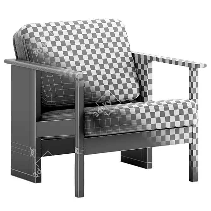 Modern Block Lounge Chair - Refine 3D model image 7