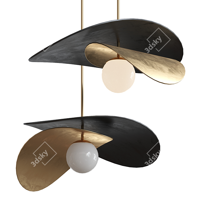 Modern Glass Globe Pendant Light 3D model image 1